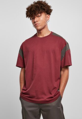 Urban Classics – Active Cherry/Blackbird – T-Shirt – Rot – S – 100% Baumwolle