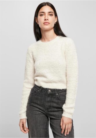 Urban Classics – Cropped Feather White Sand – Pullover – Weiß – L – 51% Polyamid, 49% Polyacryl