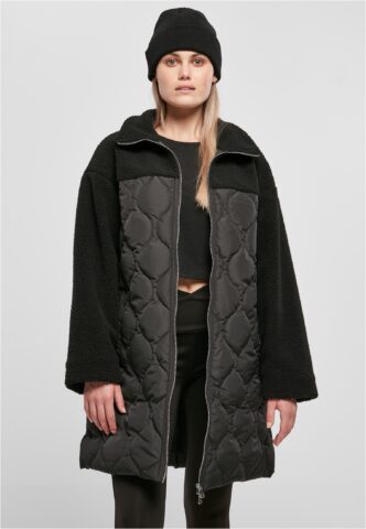Urban Classics – Ladies Oversized Sherpa Quilted Black – Jacke – Schwarz – S – Obermaterial: 100% Polyester; Futter: 100% Polyester