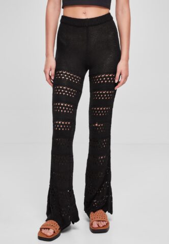 Urban Classics – Ladies Flared Crochet Knit Black – Hose – Schwarz – XL – 100% Polyacryl