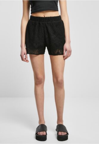 Urban Classics – Ladies Crochet Lace Resort Black – Shorts – Schwarz – S – 87% Baumwolle, 13% Polyamid