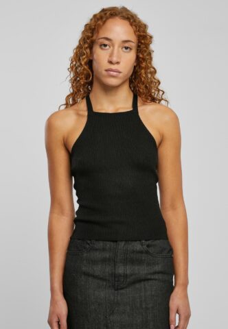 Urban Classics – Ladies Rib Knit Crossed Back Black – Oberteil – Schwarz – XL – 35% Polyacryl, 35% Viskose, 30% Nylon