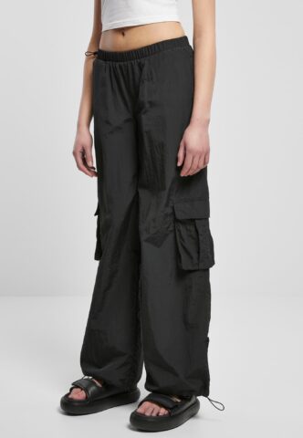 Urban Classics – Ladies Wide Crinkle Nylon Black – Hose – Schwarz – XL – Außenmaterial: 100% Nylon; Innenfutter: 100% Polyester