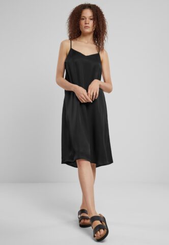Urban Classics – Ladies Viscose Satin Slip Black – Kleid – Schwarz – L – 100% Viskose