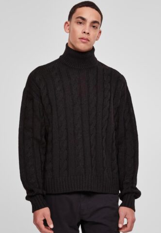 Urban Classics – Boxy Roll Neck Black – Pullover – Schwarz – XL – 100% Polyacryl