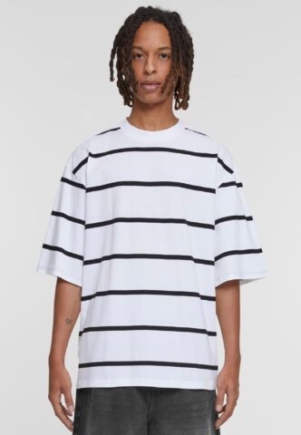 Urban Classics – Oversized Sleeve Modern Stripe White/Black – T-Shirt – Weiß – XXL – 100% Baumwolle
