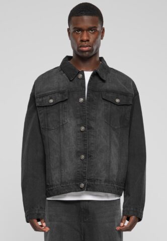 Urban Classics – Heavy Ounce Boxy Denim Black Washed – Jeansjacke – Schwarz – S – 100% Baumwolle