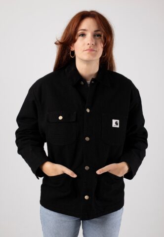 Carhartt WIP – W‘ Og Michigan Rinsed Black/Black – Jacke – Schwarz – M – 100% Bio-Baumwolle
