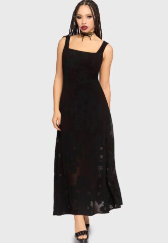 Killstar – The Hollow Jacquard Maxi Black – Kleid – Schwarz – S – gid://shopify/Metaobject/313836765421