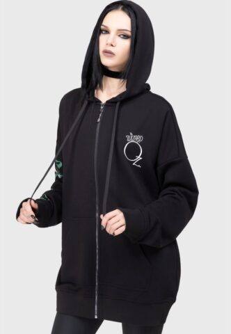 Killstar x Wizard Of OZ – The Witch Is Dead Black – Zipper – Schwarz – XXL – 70% Polyester, 27% Viskose, 3% Elastan