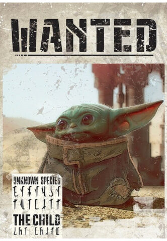 The Mandalorian – Baby Yoda Wanted Maxi – Poster – Braun – Onesize – 170g/m²