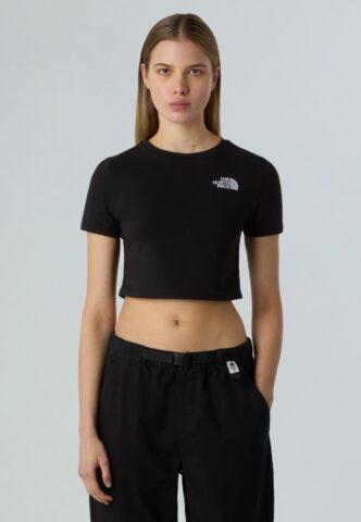 The North Face – Essential Cropped TNF Black – T-Shirt – Schwarz – S – 95% Baumwolle, 5% Elastan