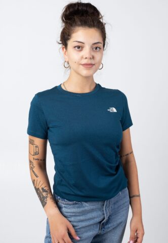 The North Face – Simple Dome Slitee Midnight Petrol – T-Shirt – Blau – S – 60% Baumwolle, 40% Polyester