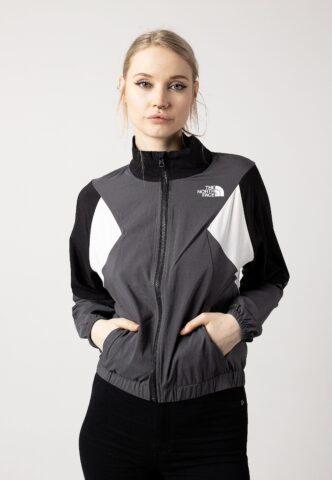 The North Face – Women´s Wind Track Anthracite Grey/White Dune/Tnf Black – Trainingsjacke – Grau – XS – 100% Polyester