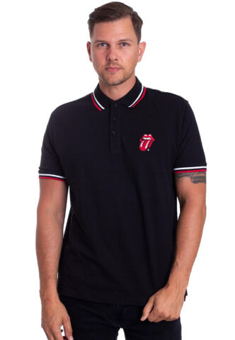 The Rolling Stones – Classic Tongue – Polo – Schwarz – M – 100% Baumwolle