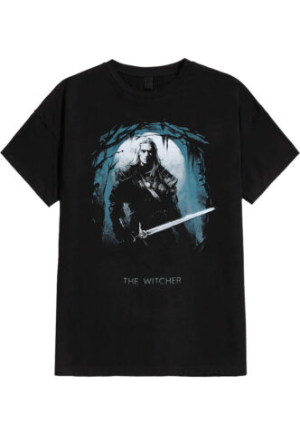 The Witcher – Silhouette Moon – T-Shirt – Schwarz – L – 100% Baumwolle