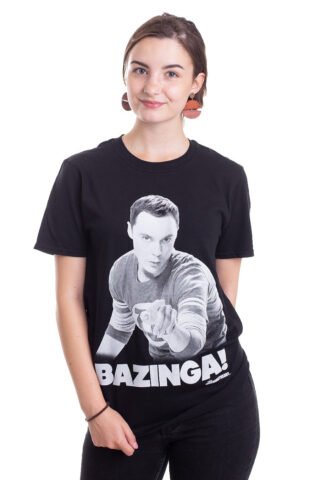 The Big Bang Theory – Sheldon Says BAZINGA! – T-Shirt – Schwarz – M – 100% Baumwolle