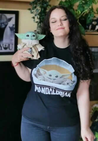 The Mandalorian – Baby Yoda Logo – T-Shirt – Schwarz – XS – 100% Baumwolle