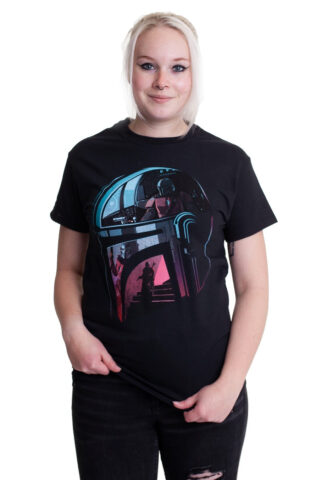 The Mandalorian – Mandalore Helmet Reflection – T-Shirt – Schwarz – S – 100% Baumwolle