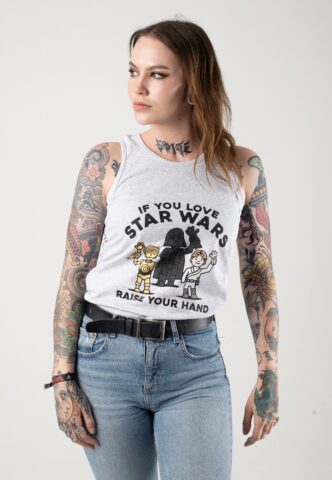 Star Wars – Raise Your Hand Heather Grey – Tank – Grau – S – 97% Baumwolle, 3% Polyester