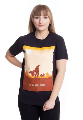 The Mandalorian – The Retro Poster – T-Shirt – Schwarz – L – 100% Baumwolle