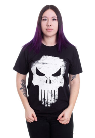 The Punisher – Distressed Skull Black – T-Shirt – Schwarz – S – 100% Baumwolle