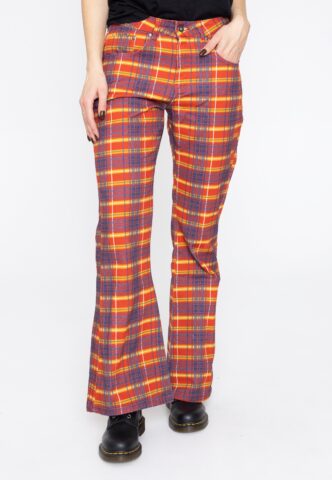 The Ragged Priest – Red Check Flares Multi – Hose – Rot – W28 – 100% Baumwolle