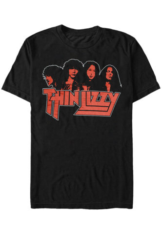Thin Lizzy – Band Photo Logo – T-Shirt – Schwarz – S – 100% Baumwolle