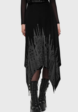 Killstar – Thorned Spire Midi Black – Rock – Schwarz – S – 95 % Viskose, 5 % Elastan