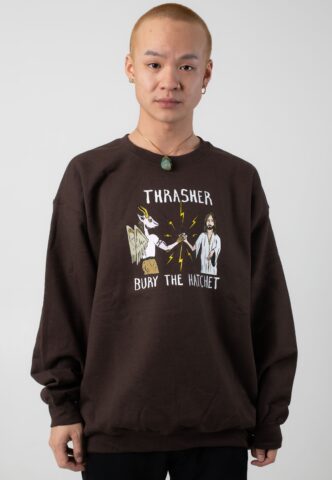 Thrasher x Toy Machine – B.T.H. Dark Chocolate – Sweater – Braun – M – 50% Baumwolle, 50% Polyester