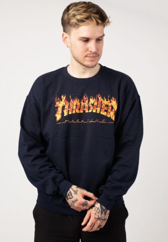 Thrasher – Inferno Navy – Sweater – Blau – S – 50% Baumwolle, 50% Polyester