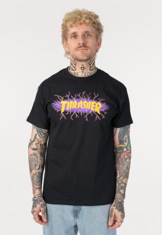 Thrasher – Lightning Black – T-Shirt – Schwarz – M – 100% Baumwolle