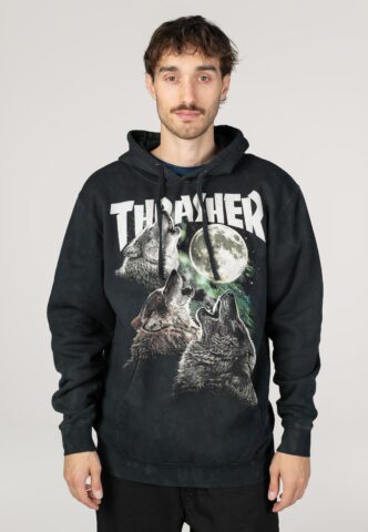 Thrasher x Mountain Gear – Wolves Black – Hoodie – Schwarz – L – 80% Baumwolle, 20% Polyester