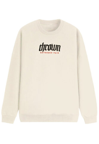 Thrown – Embroidered Extended Pain Sand – Sweater – Beige – S – 50% Baumwolle, 50% Polyester