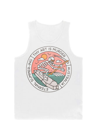 Thy Art Is Murder – Surfing Skull White – Tank – Weiß – M – 100% Baumwolle