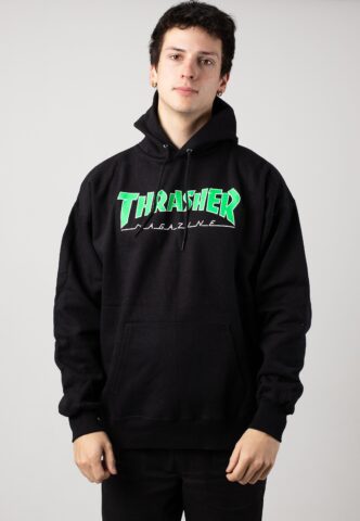 Thrasher – Outlined Black Green – Hoodie – Schwarz – S – 90% Baumwolle, 10% Polyester