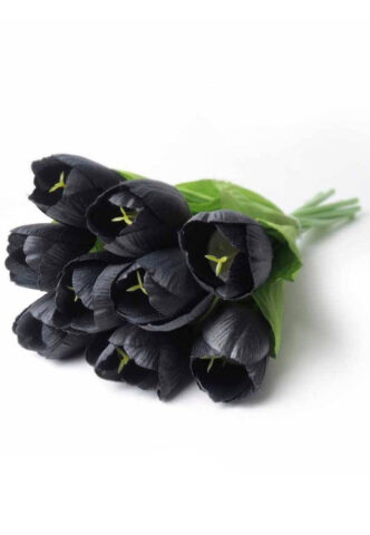 Alchemy England – Tulips Bunch Of 9 Heads – Artificial Flowers – Schwarz – Onesize – 100% PVC
