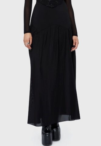 Killstar – Twilight Thistle Maxi Black – Rock – Schwarz – XXL – 98% Polyester, 2% Elastan