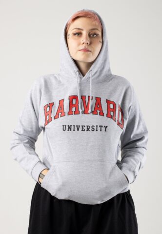 Universities – Harvard University Script Heather Grey – Hoodie – Grau – L – 75% Baumwolle, 25% Polyester