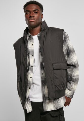 Urban Classics – Clean Puffer Black – Weste – Schwarz – M – Obermaterial: 100% Polyester; Futter: 100% Polyester