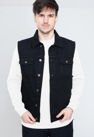 Urban Classics – Denim Black Dark – Jeans Vest – Schwarz – XXL – 100% Baumwolle