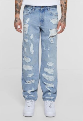 Urban Classics – Heavy Ounce Straight Fit New Light Blue Heavy Destroyed Washed – Jeans – Blau – W34 – 100% Baumwolle