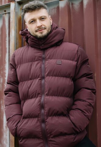 Urban Classics – Hooded Puffer Cherry – Jacke – Rot – XXL – Obermaterial: 100% Polyester; Futter: 100% Polyester