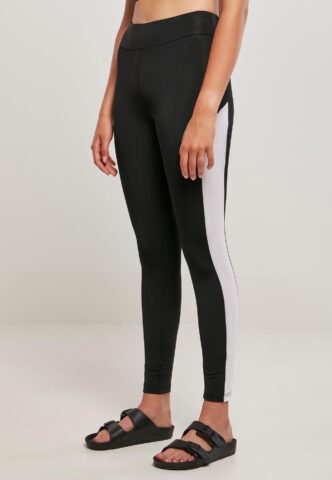 Urban Classics – Ladies Color Block Black/White – Leggings – Schwarz – XS – 80% Polyester, 20% Elastan