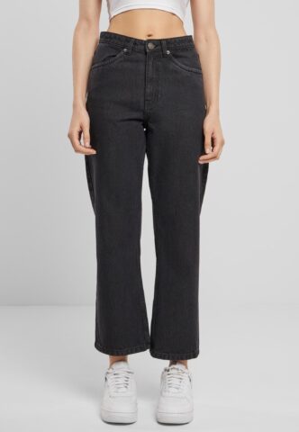 Urban Classics – Ladies Cropped Straight Leg Denim Black Washed – Jeans – Schwarz – W27 – 100% Baumwolle