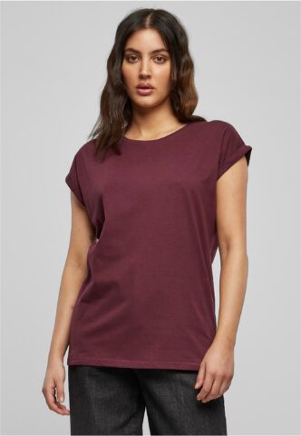 Urban Classics – Ladies Extended Shoulder Redwine – T-Shirt – Weinrot – XL – 100% Baumwolle