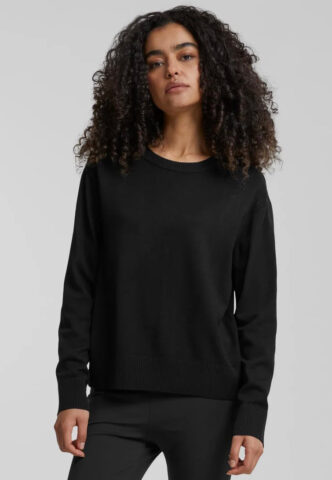 Urban Classics – Ladies Knitted Roundneck Black – Pullover – Schwarz – M – 70% Viskose, 30% Nylon