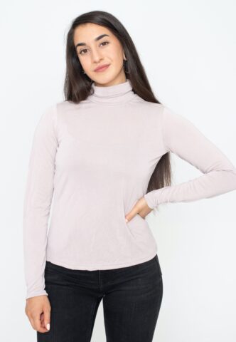 Urban Classics – Ladies Modal Turtleneck Warmgrey – Longsleeve – Grau – XL – 77% Modal, 23% Polyester