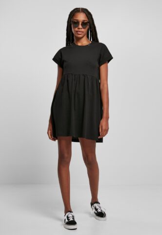 Urban Classics – Ladies Organic Empire Valance Tee Black – Kleid – Schwarz – XS – 100% Bio-Baumwolle