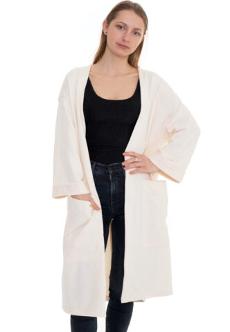Urban Classics – Ladies Oversized Terry Whitesand – Cardigan – Weiß – XS – 65% Baumwolle, 35% Polyester